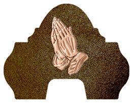 DARAY-L-516-BZ-SH-BR Bronze Praying Hands Shimmer Brown